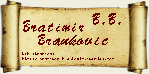 Bratimir Branković vizit kartica